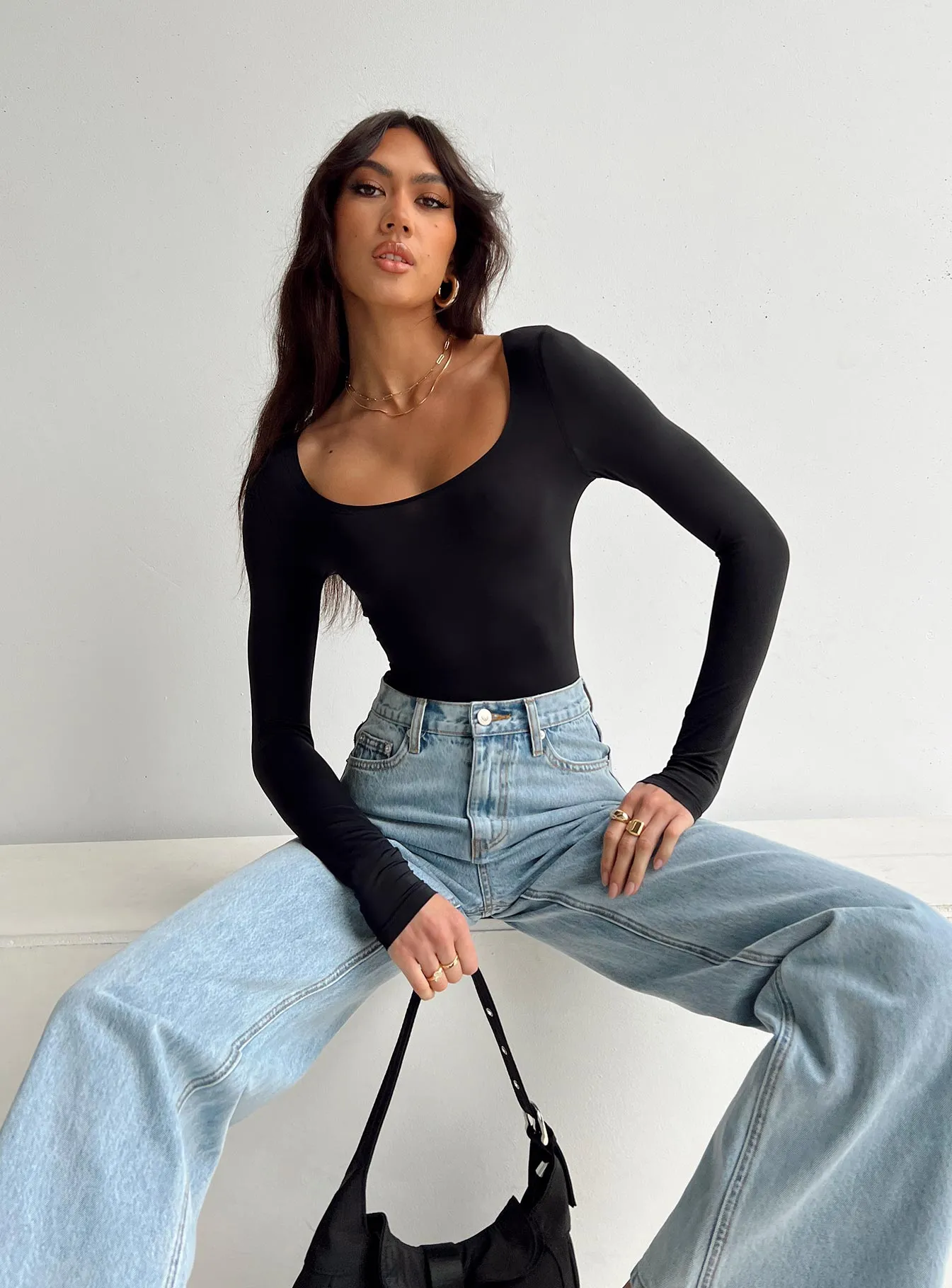 Malllard Bodysuit Black boho bodysuit silk bodysuit