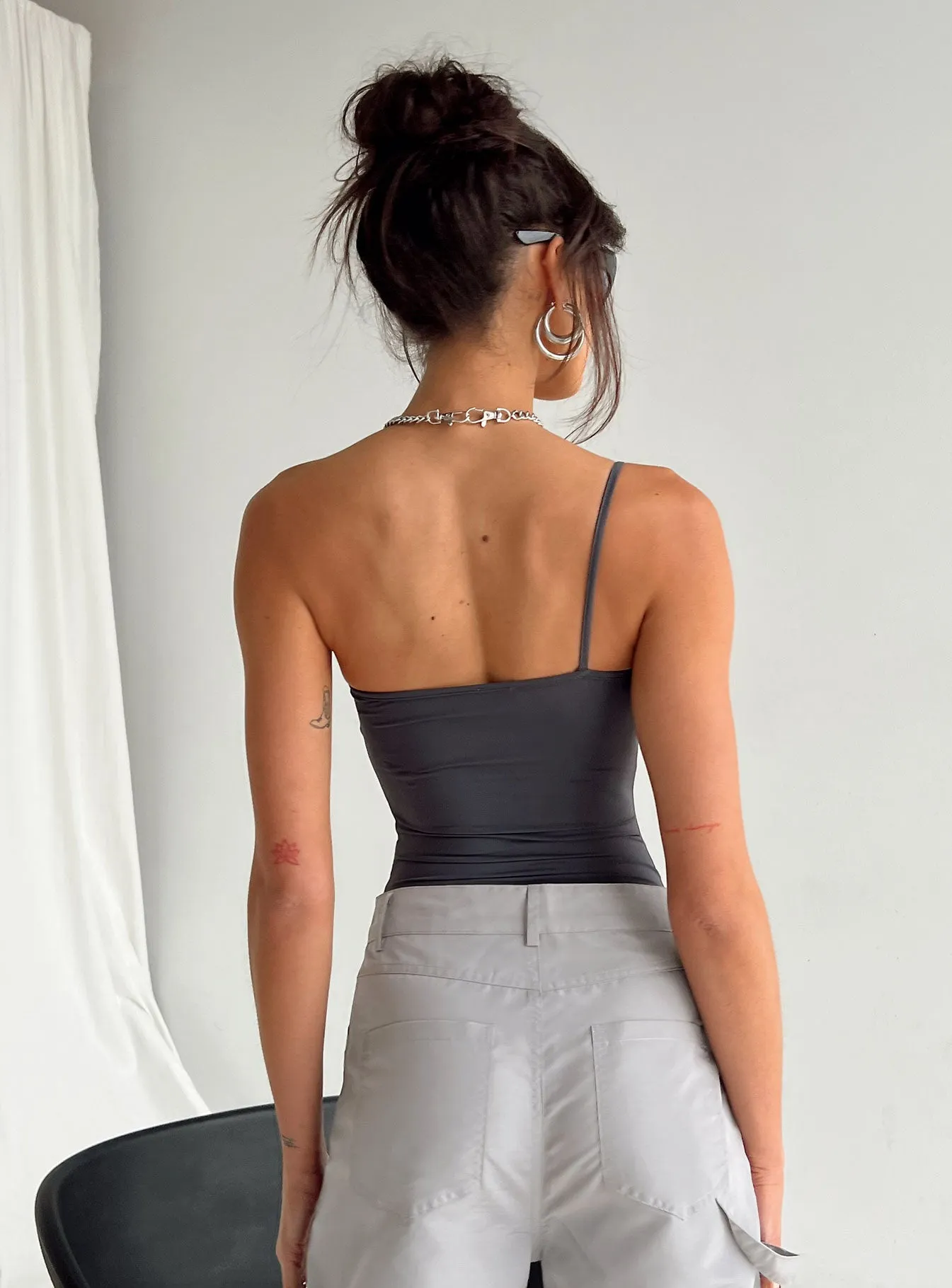 chic bodysuit model style bodysuit Hutter Bodysuit Grey