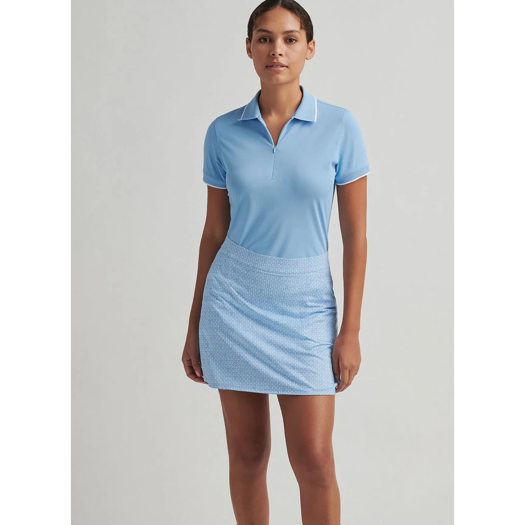 Foldable Packability Wool blend Peter Millar Women's Mar Tee Ni Break Sally Trim Golf Skort - Sapphire