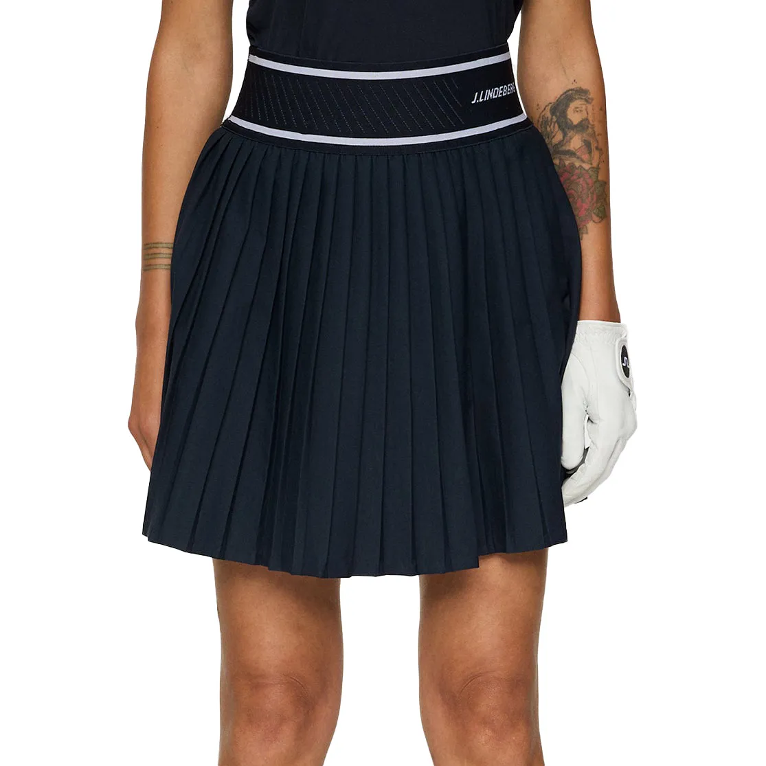 Style Preview Silicone Grip Trim J.Lindeberg Women's Twiggy Golf Skirt - JL Navy