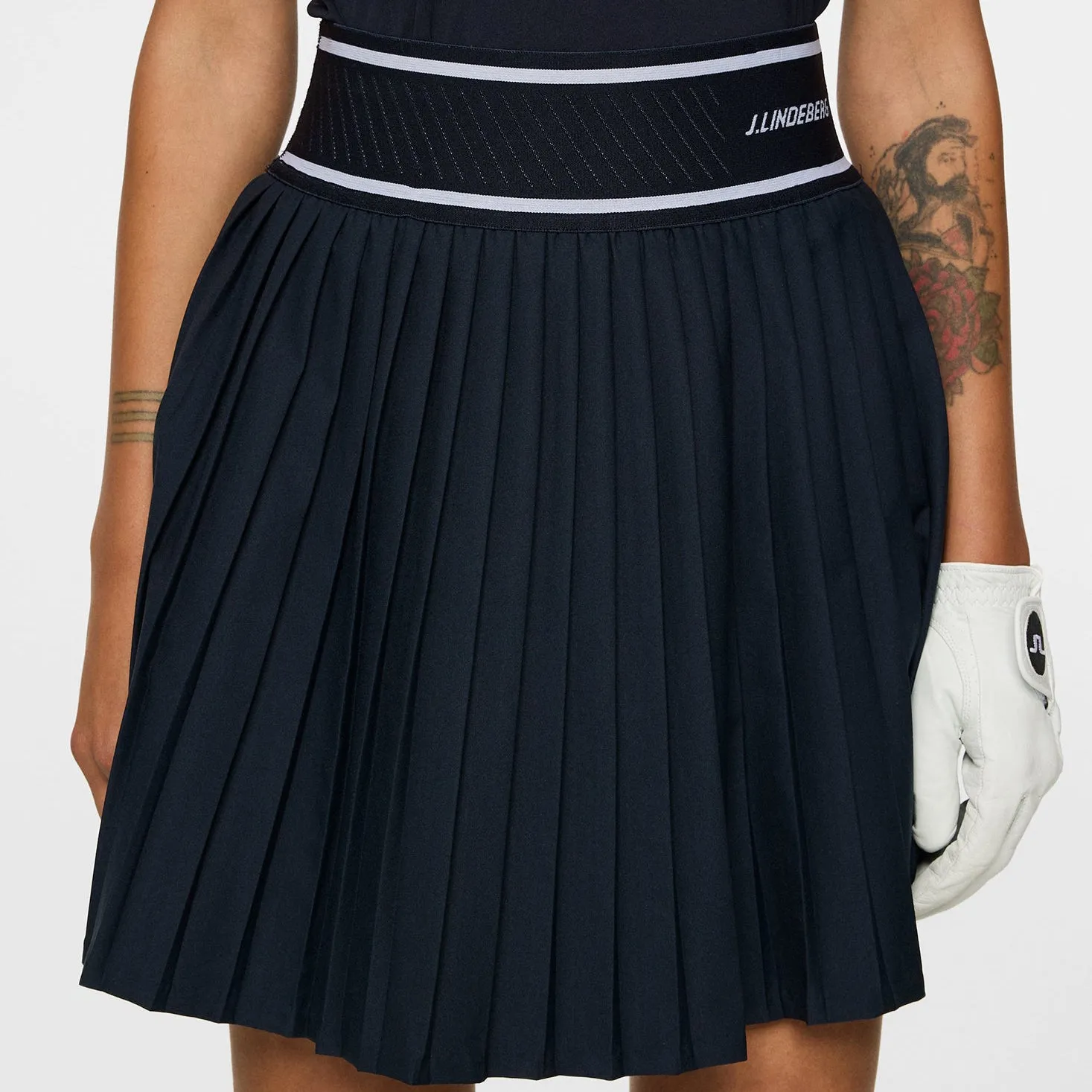 J.Lindeberg Women's Twiggy Golf Skirt - JL Navy Crisp Look Summer Picnic