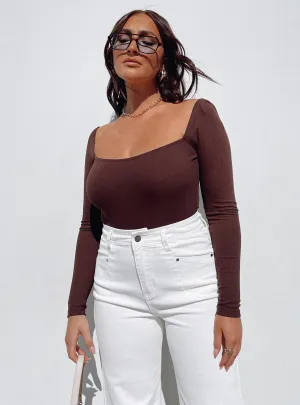 Charlotte Bodysuit Brown sustainable bodysuit