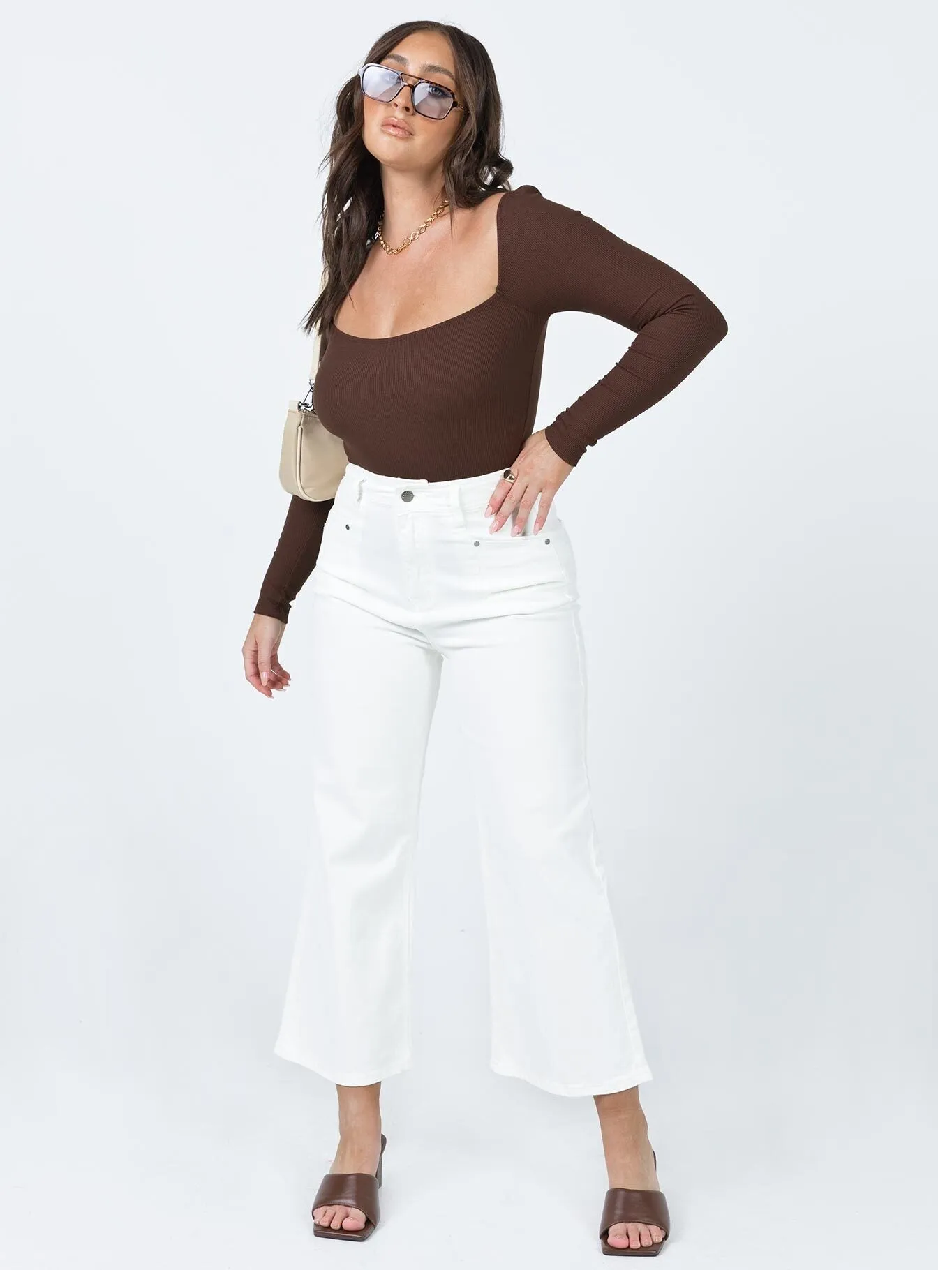 Charlotte Bodysuit Brown short sleeve bodysuit lingerie bodysuit