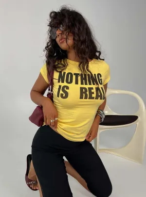 Nothing Is Real Graphic Top Yellow / Black UltraSoftBrushedInterior