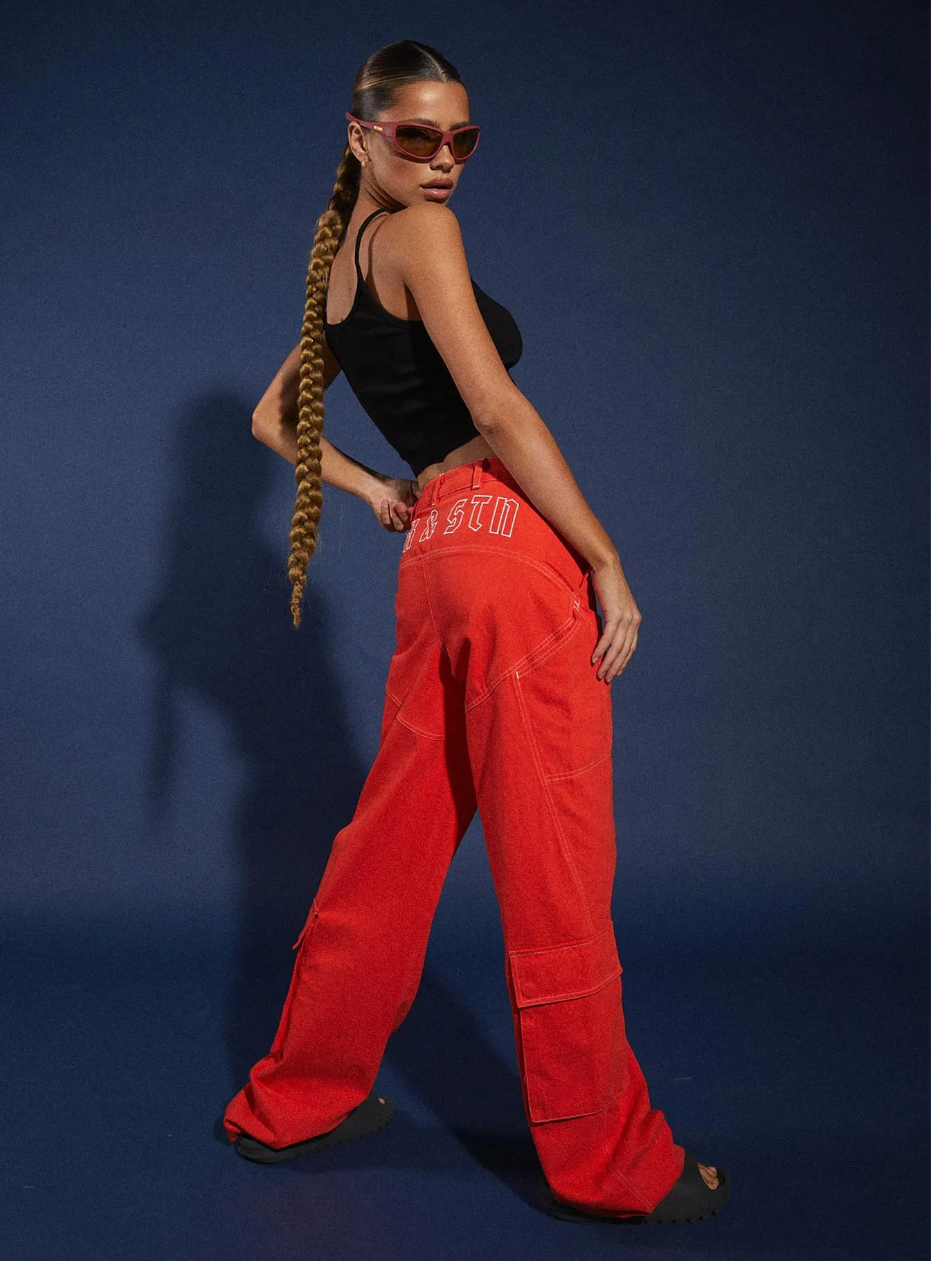 JGR & STN Christina Cargo Pant Red Water-resistant