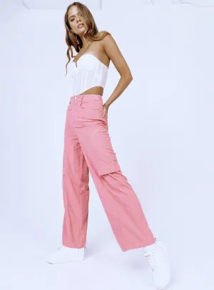 Casual Vibes Low Profile Fasteners City Loop Cord Pant Pink