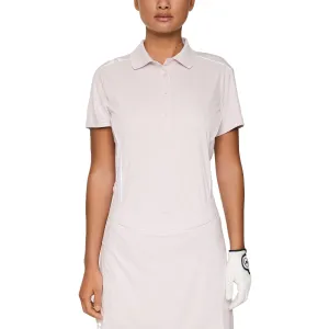 Star Fit SheerLayeredPanels J.Lindeberg Women's Leyla Golf Polo Shirt - Grey Lilac
