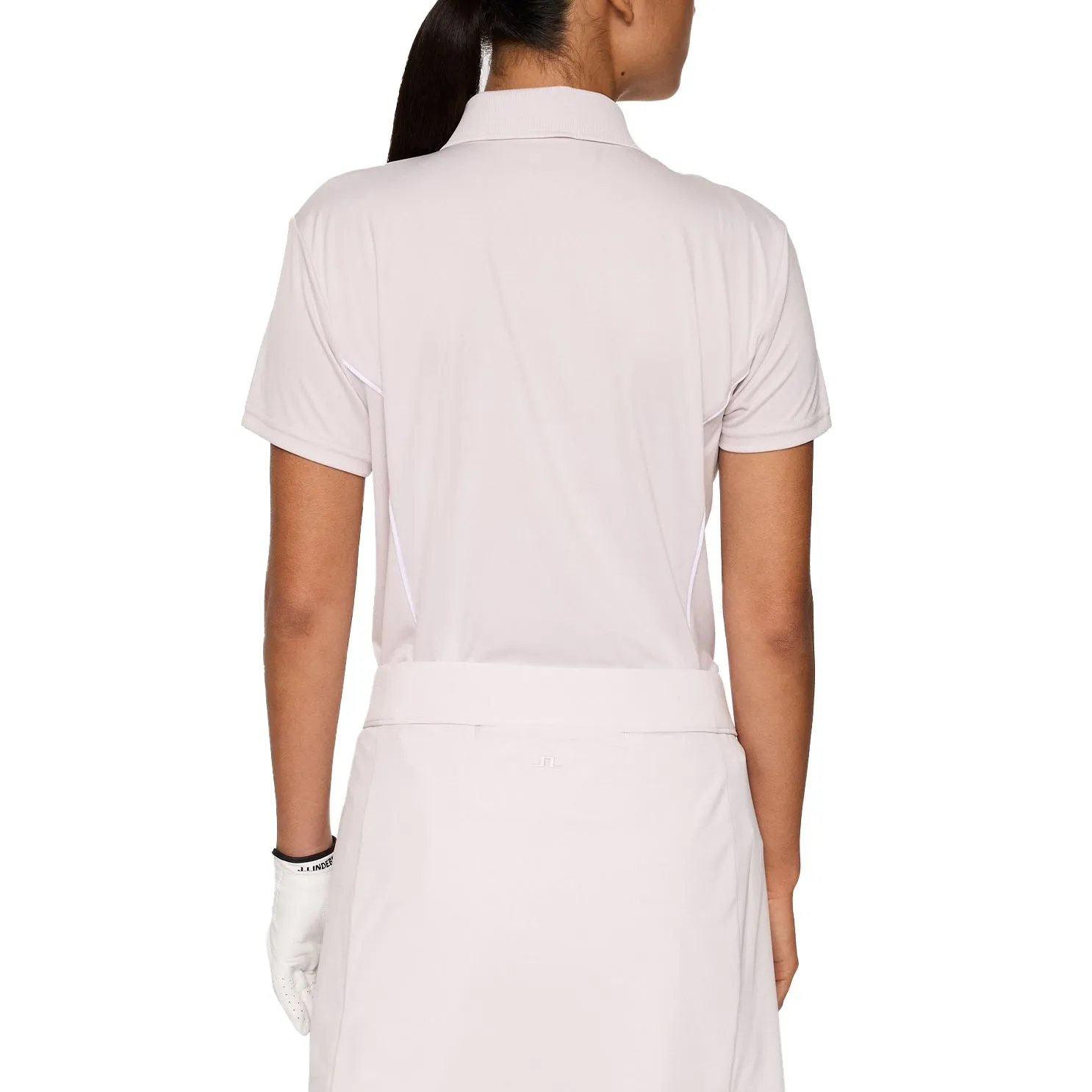 J.Lindeberg Women's Leyla Golf Polo Shirt - Grey Lilac AllDayComfort
