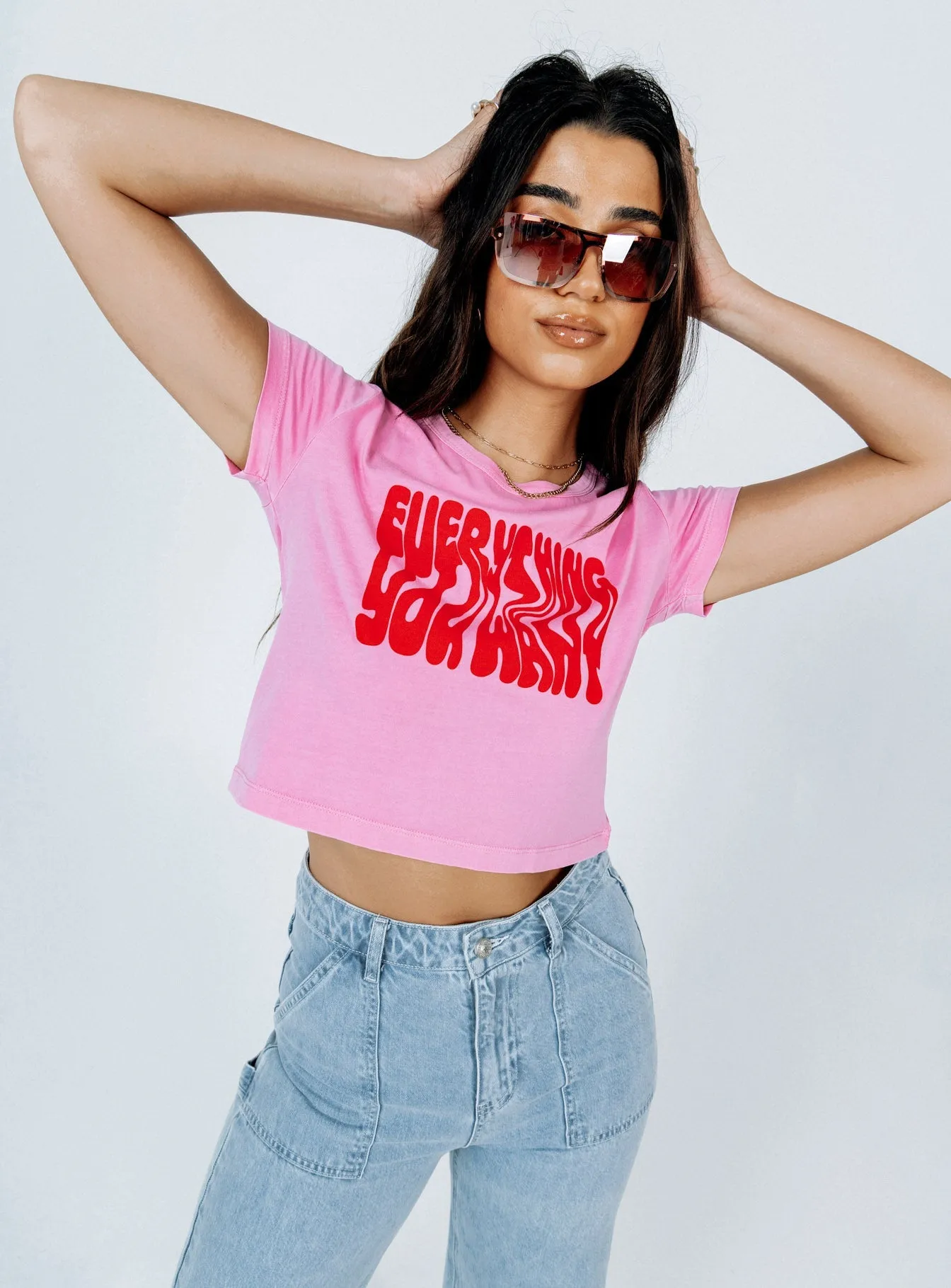 Tubular Knit Structure Active Comfort Everything You Want Tee Pink