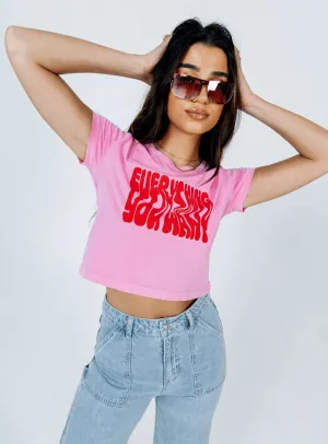 Tubular Knit Structure Active Comfort Everything You Want Tee Pink