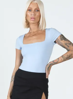 wool bodysuit minimal bodysuit Chavis Bodysuit Blue