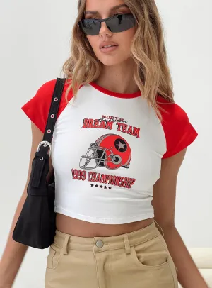 Dream Team Graphic Tee White / Red Low carbon footprint Fashionable Option
