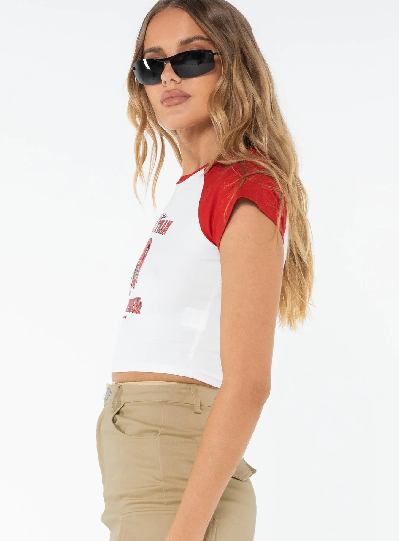 Relaxed Torso Fit Premium Cotton Blend Dream Team Graphic Tee White / Red