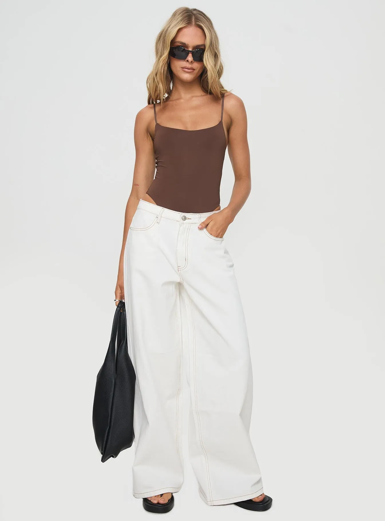 Hauser Bodysuit Chocolate clubwear bodysuit leather bodysuit