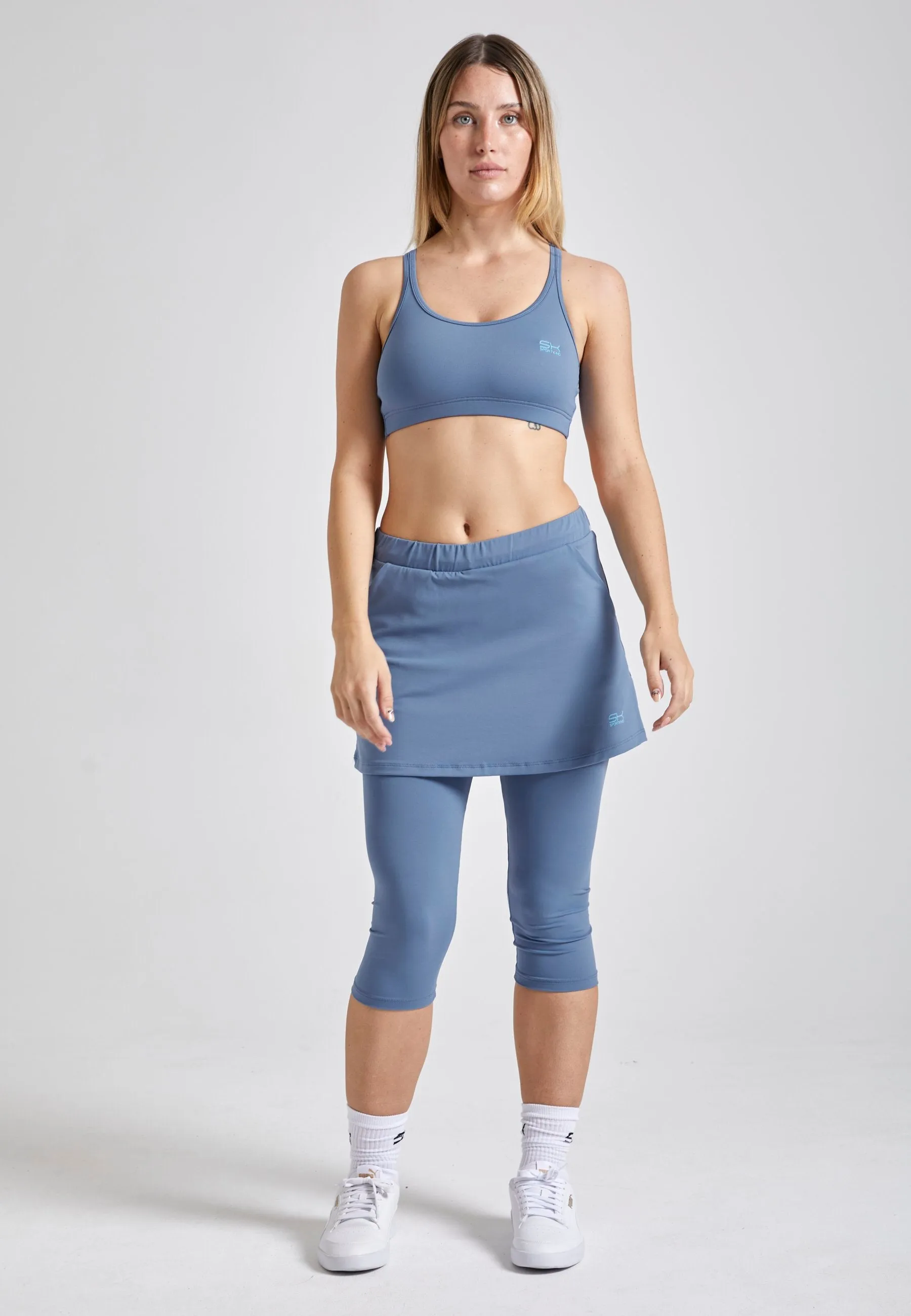 Hand Stitched Elegant Feel 2-in-1 Tennis Skapri, grey blue