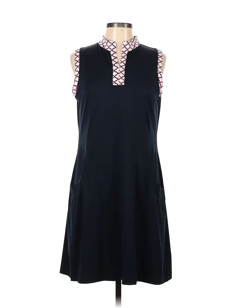 Bright Feel Tail Dark Navy Sleeveless Dress with White & Pink Trim Size L  MSP $89