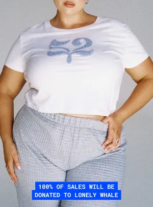 comfortable top Cozy Vibes Organic Take Care Charity Baby Tee White Curve