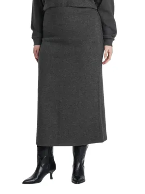 Style Innovation Women's Plain Long Skirt,Grey