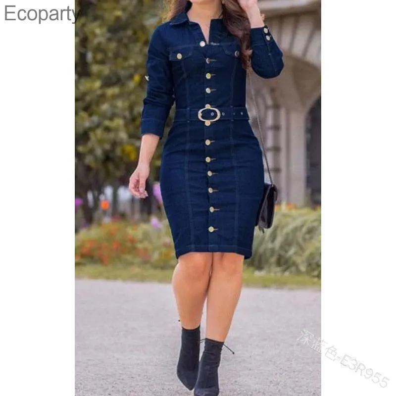 Women's Slim Sexy Retro Multi-Buttons Decoration Lapel Dresses Cold-Shoulder Sheer Look
