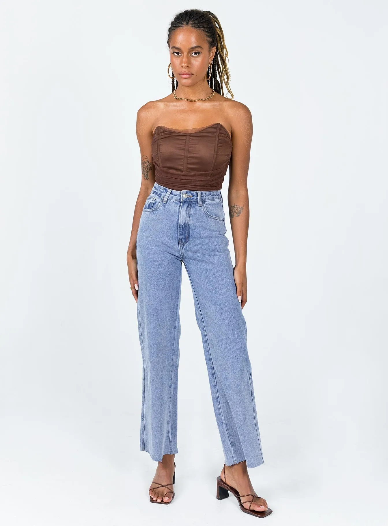 backless bodysuit navy bodysuit Luana Bodysuit Brown