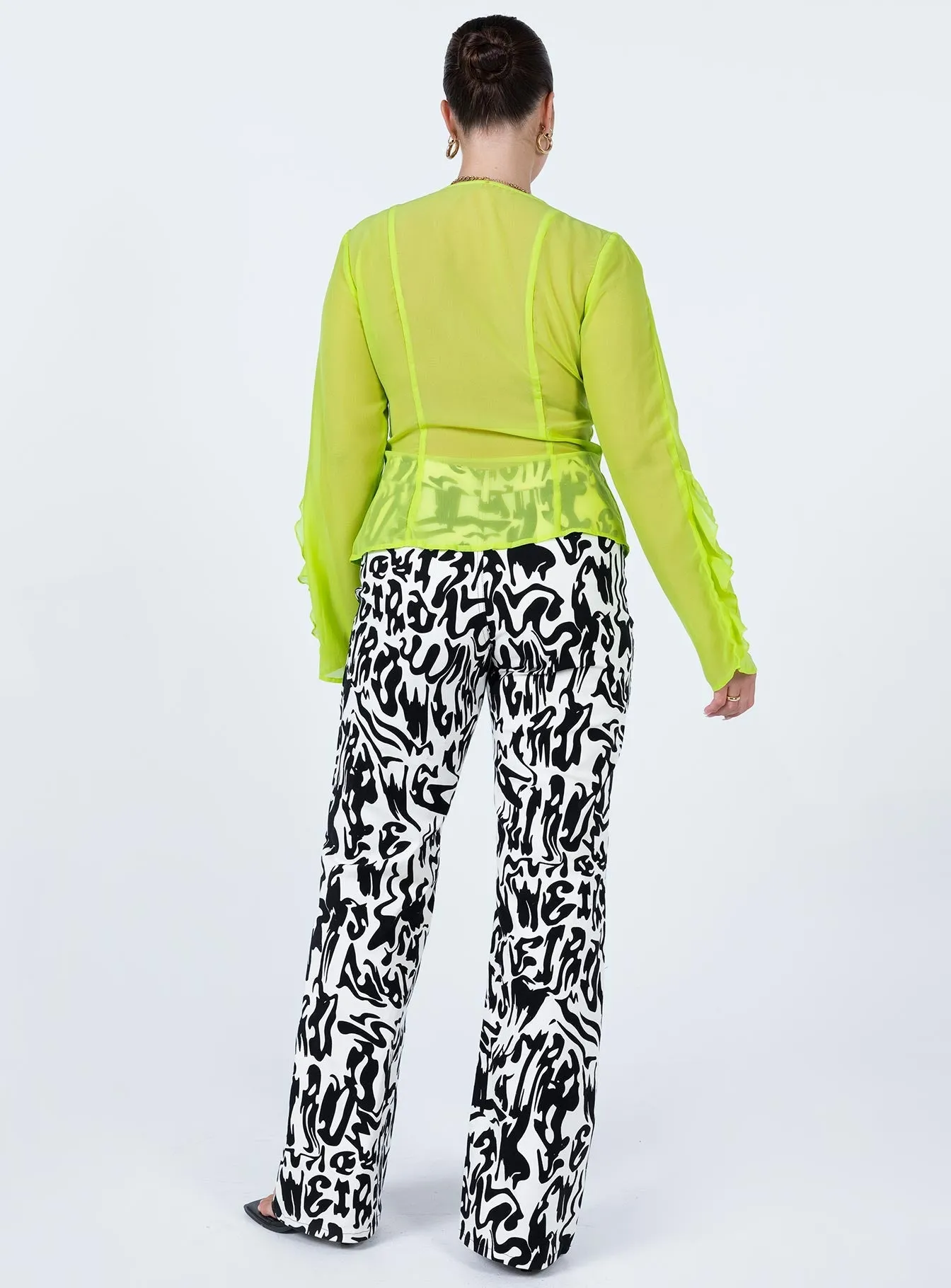 Motel Zoven Trouser Wrapped Gothic Black / White Comfy Fit