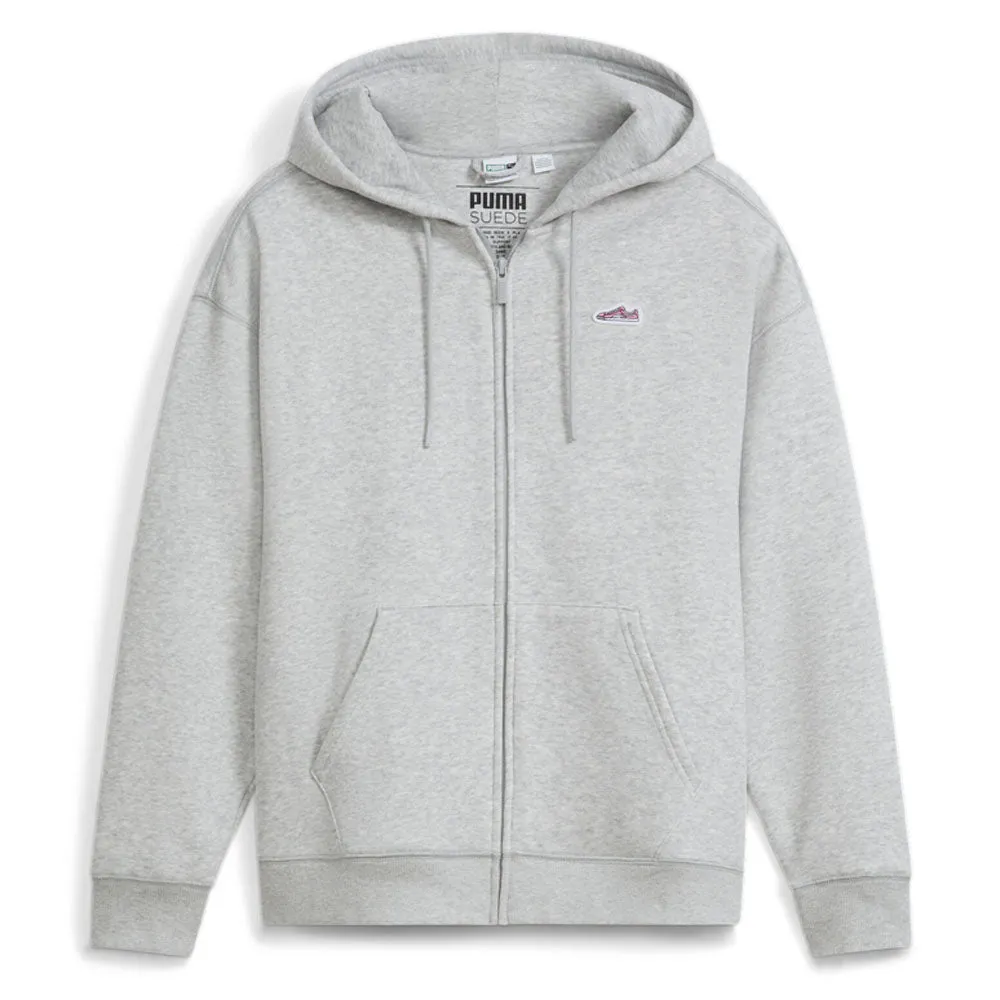 product hiking suitability Minimal Staple Suede Logo Full Zip Hoodie