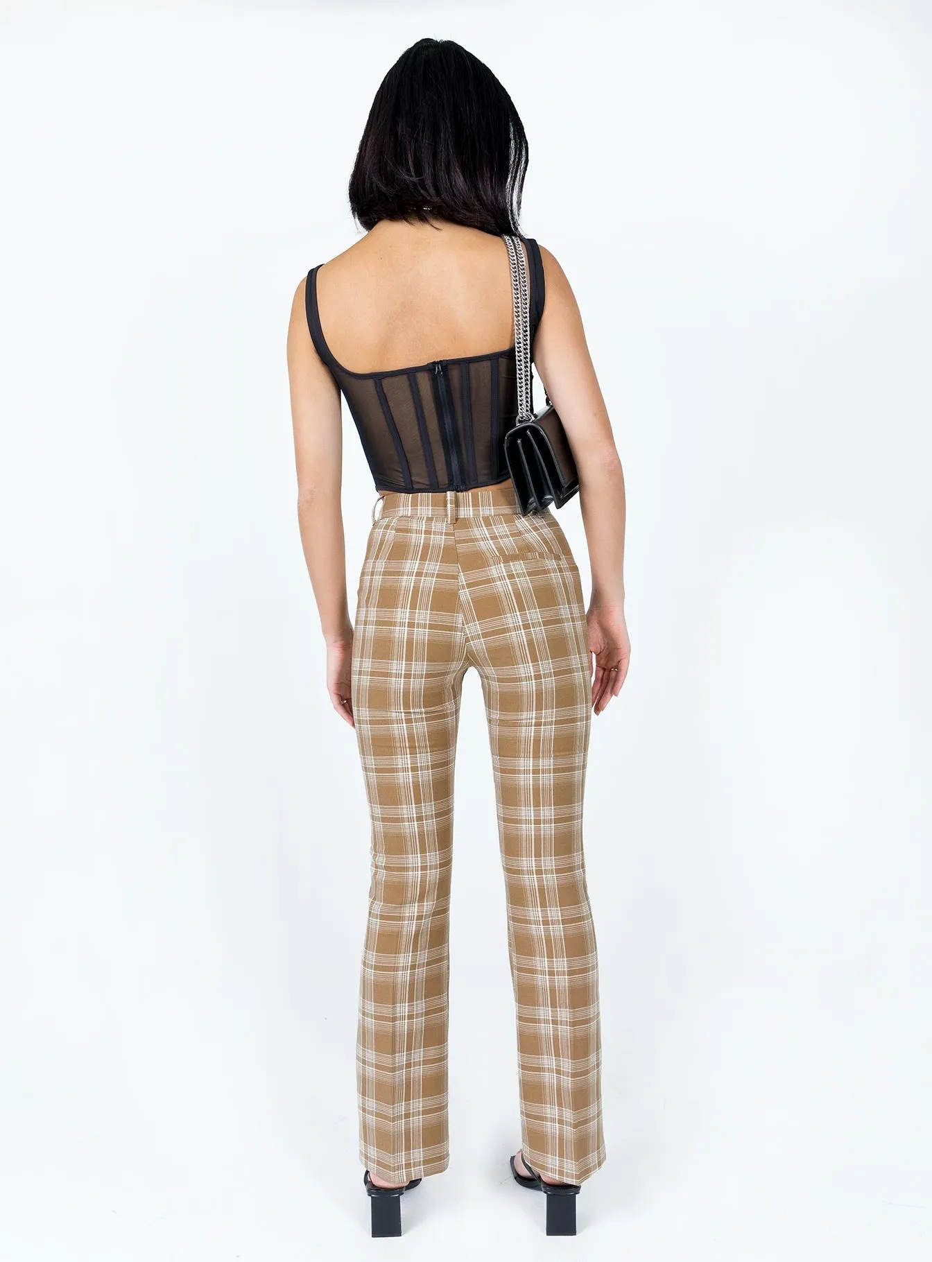 The Taffie Pants Brown Minimalist Waist Non Bulk