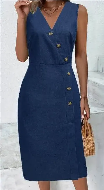 Influencer-Style Street Mood Summer New Women's Sexy Sleeveless Denim Skirt European And American Style Casual Thin Dress For Women