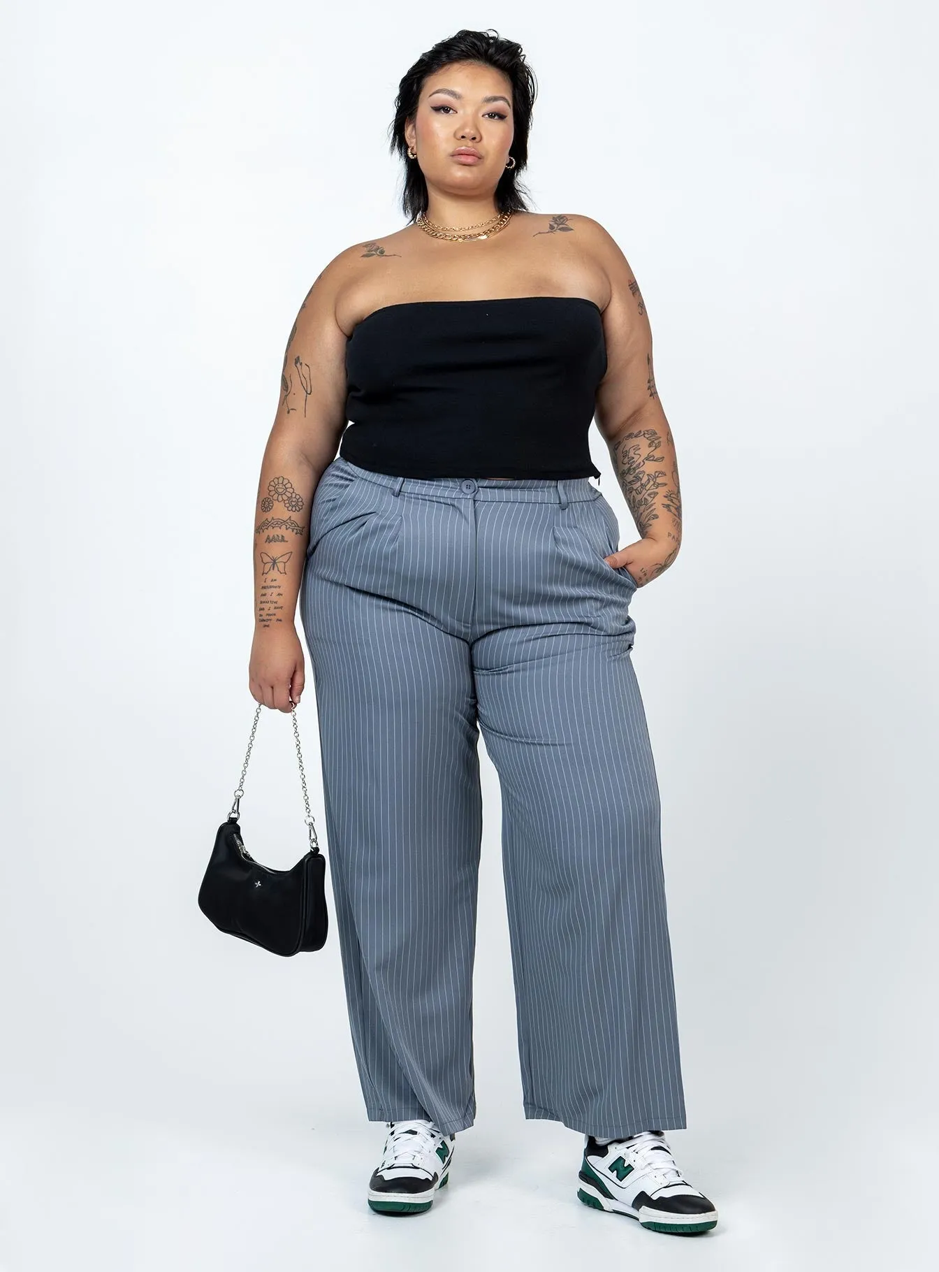 Day To Night WaterRepellent Archer Pants Pinstripe Grey Curve