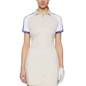 J.Lindeberg Women's Priya Golf Polo Shirt - Moonbeam Active Style Gym Safe