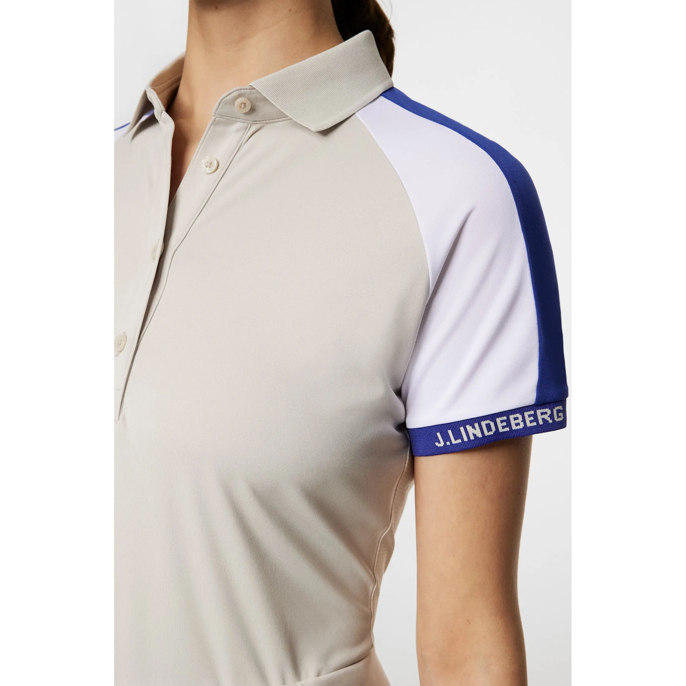 Morning Walk J.Lindeberg Women's Priya Golf Polo Shirt - Moonbeam