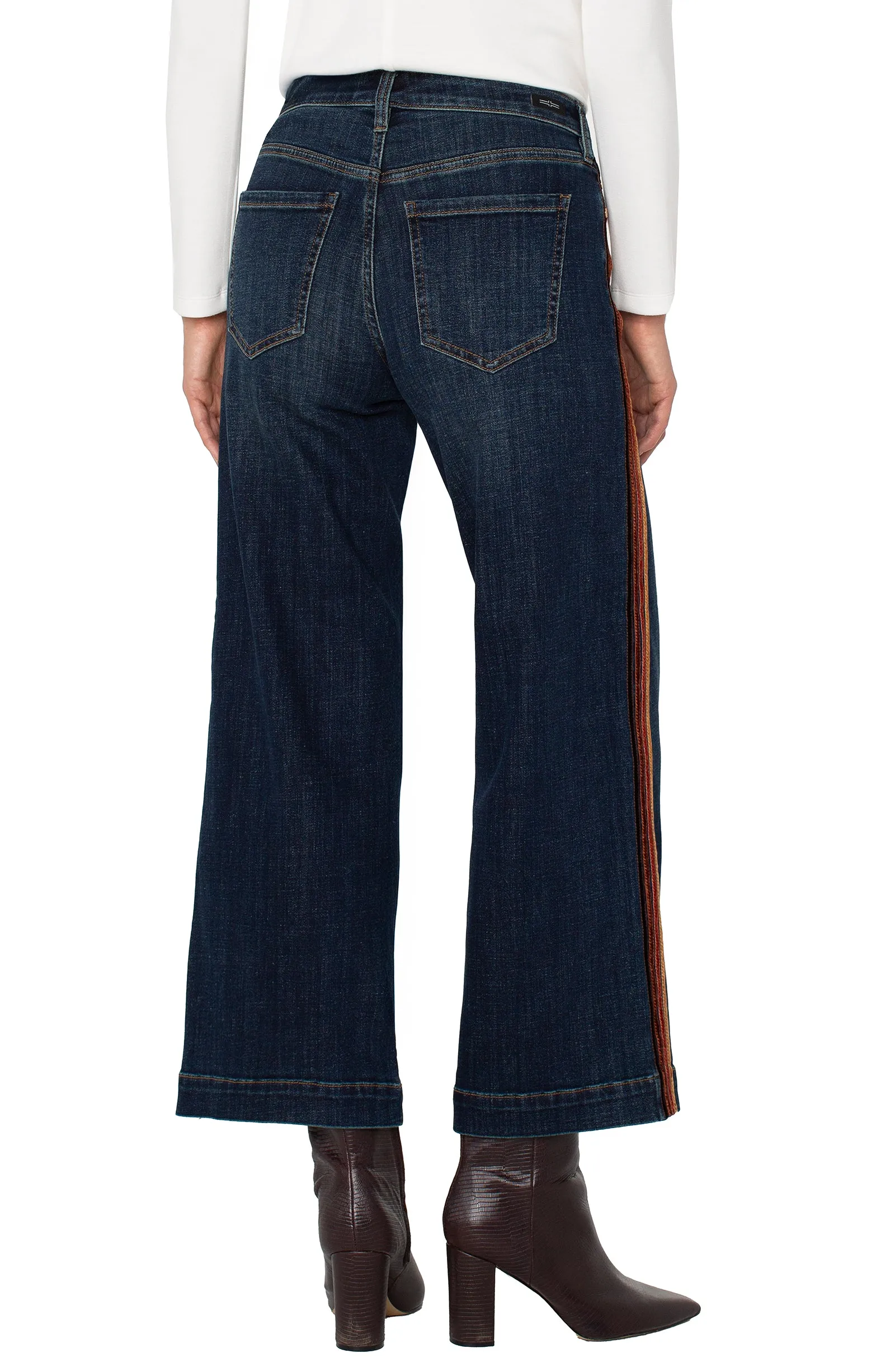 MultiPanelDesign LIVERPOOL STRIDE WIDE-LEG PANT WITH VELVET TRIM