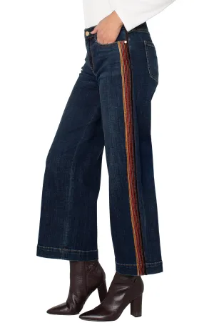 Inner Glow NonChafingEdges LIVERPOOL STRIDE WIDE-LEG PANT WITH VELVET TRIM
