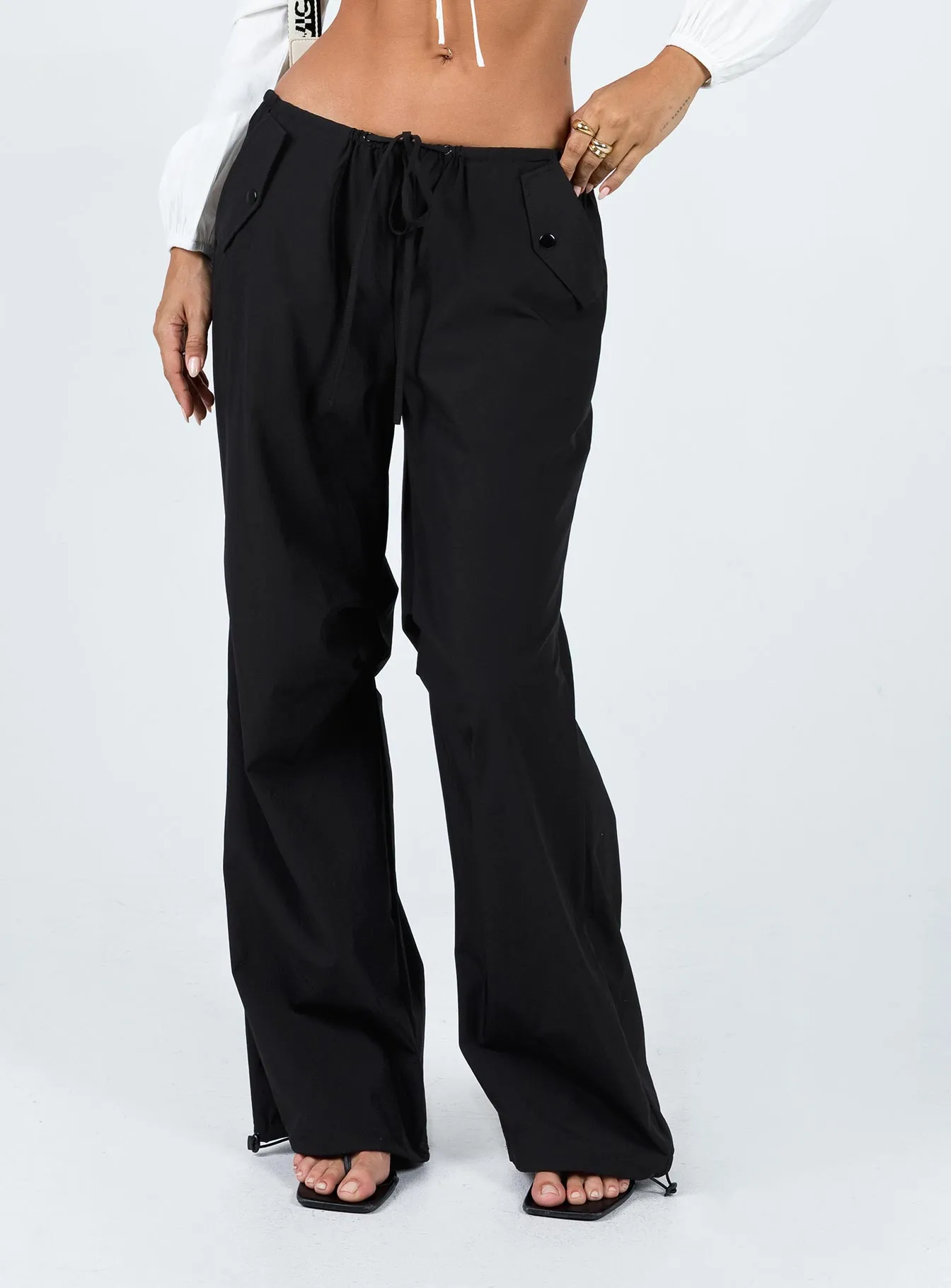 Sustainable Fabric Snow Parachute Pants Black