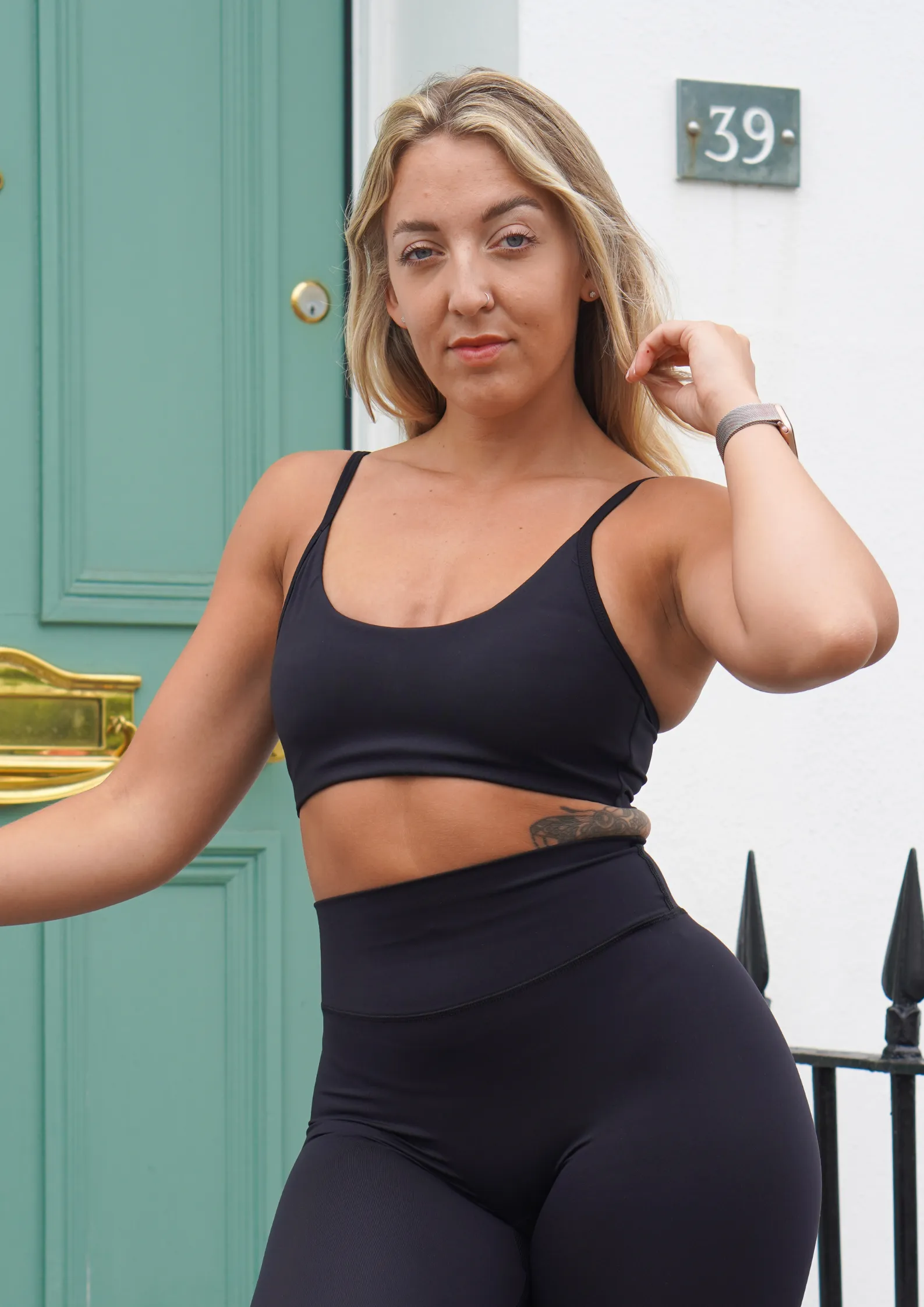 Minimalist fitness clothing Staple Black Adjustable Straps Sports Bra