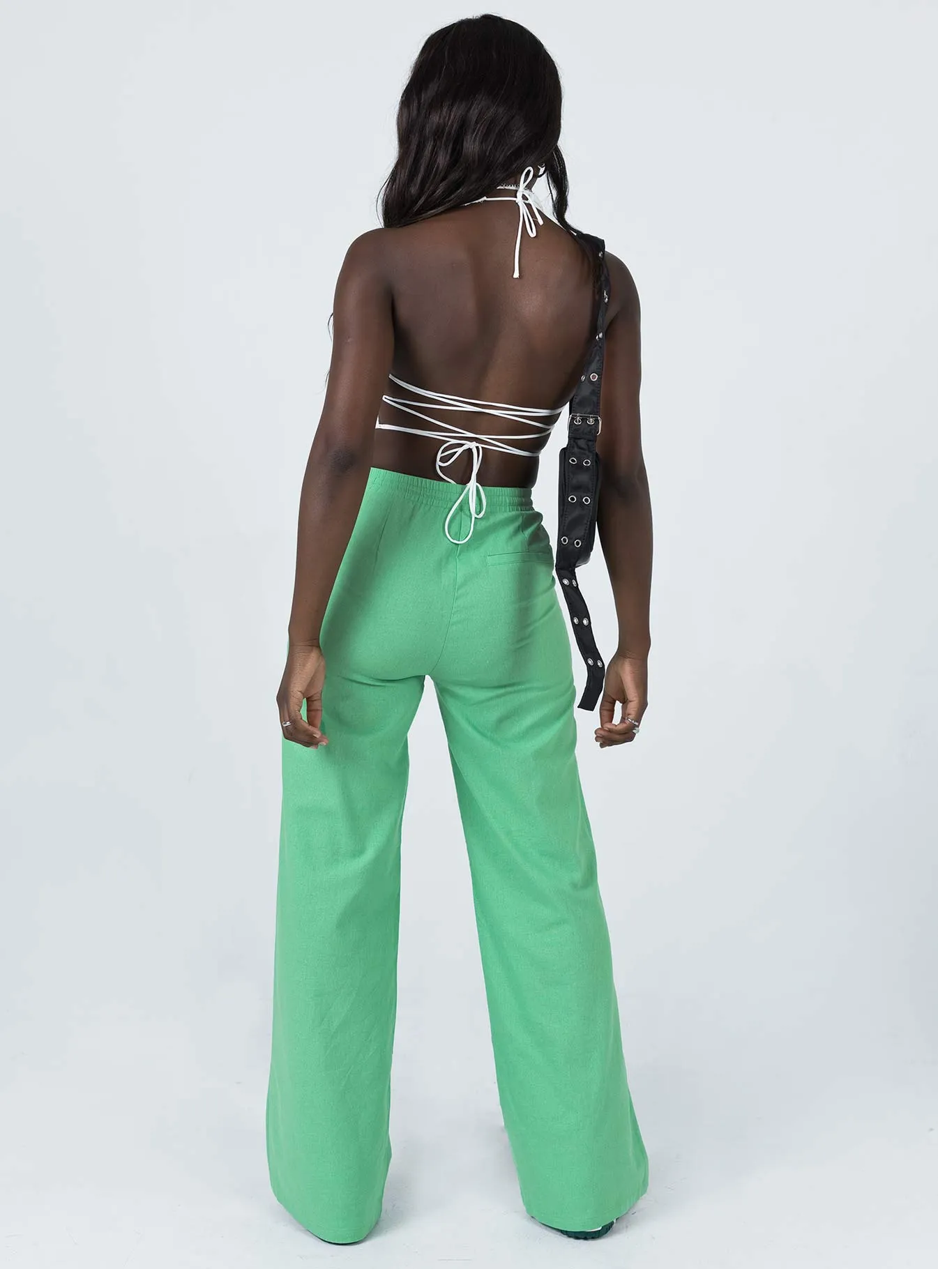 Aubrie Wide Leg Pants Green All Around Fit Sporty Layer
