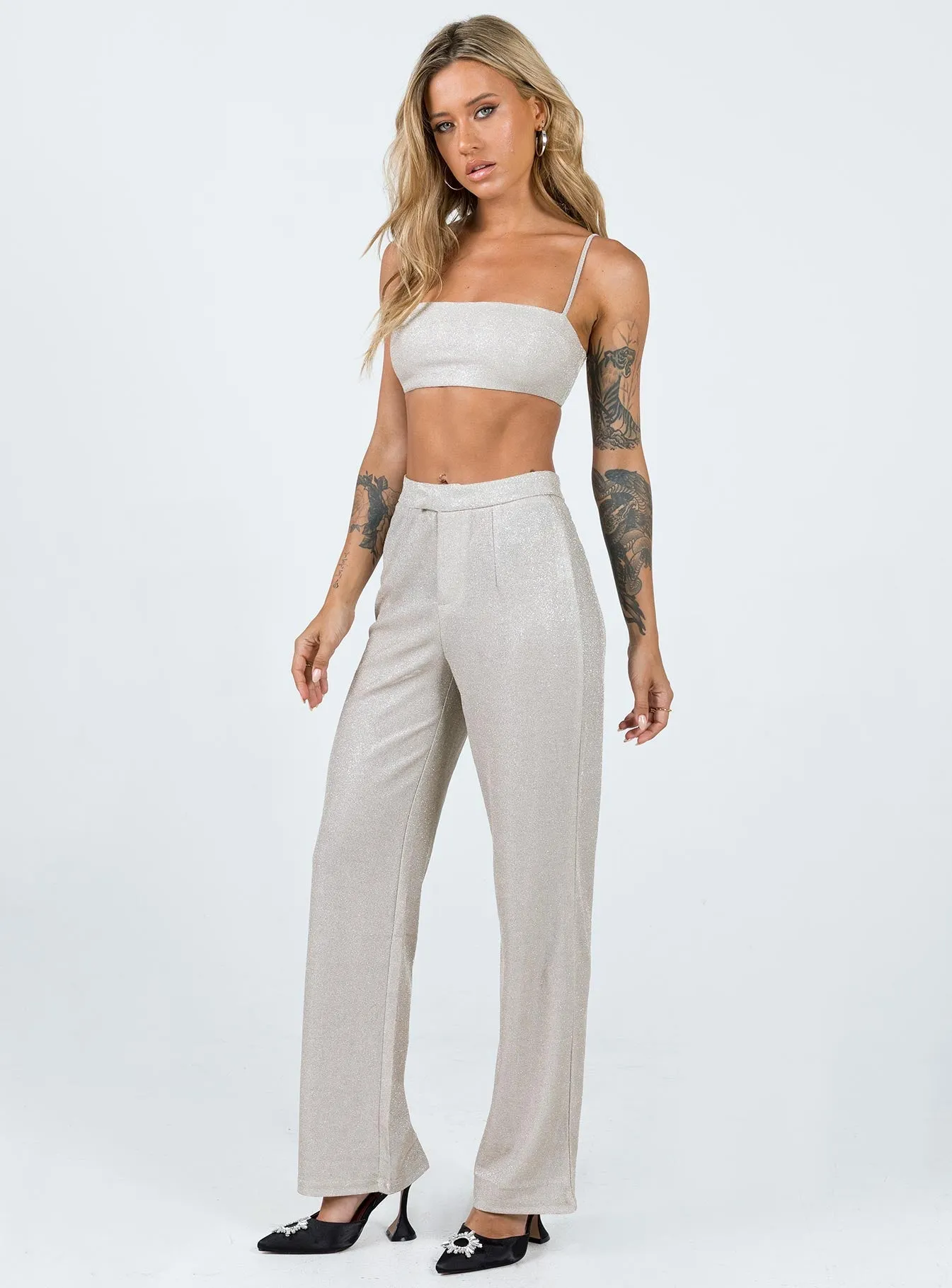 Larsia Set Silver Loose Fit NonBindingWaistline