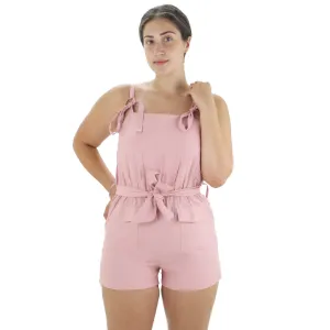 Charming Youth Event Dinner Women's 2 Front Pockets Jumpsuit,Pink