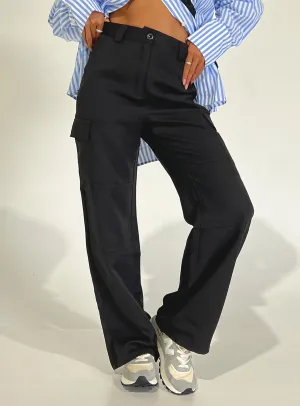 Kaydence Cargo Pants Black Laser cut No Gap Waistband