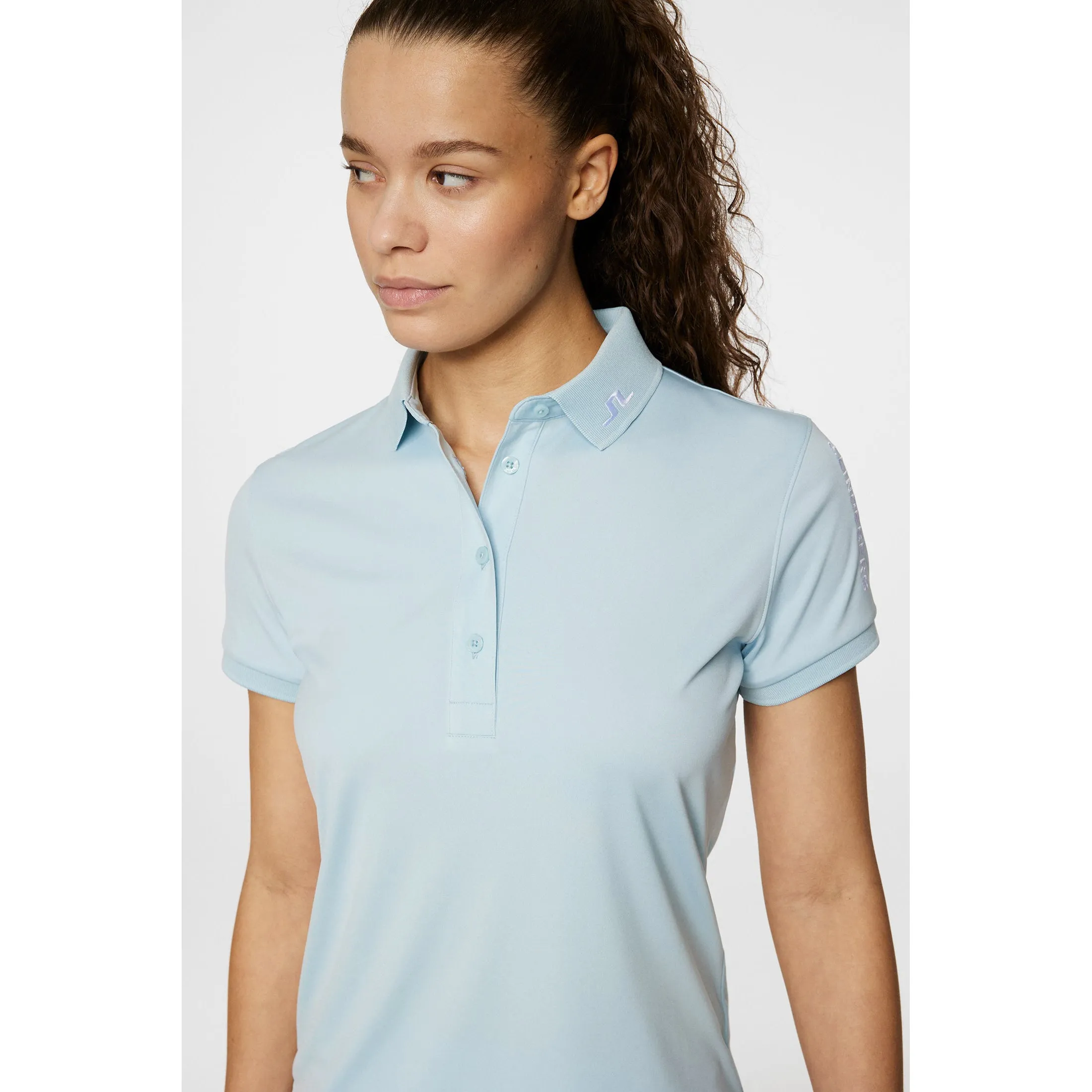 J.Lindeberg Women's Tour Tech Golf Polo Shirt - Winter Sky Warm Hoodie ZeroRestrictionMobility