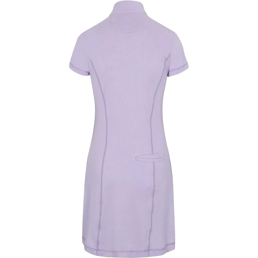 Fashionable Layer New Greg Norman Elodie Short Sleeve Zip Golf Dress - Lavender Mist MSP$99