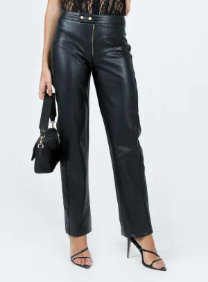 Clipper PU Pants Black Non Restrictive Cut