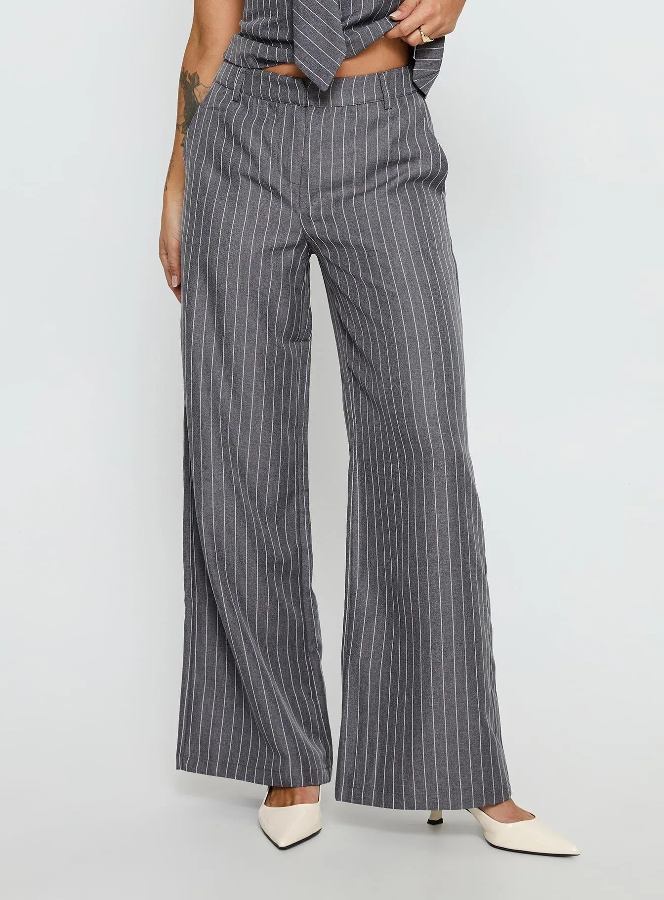 ArticulatedJoints Uvelia Tailored Pants Grey Pinstripe