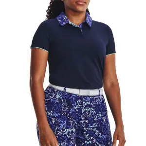 Under Armour Women's Iso-Chill Golf Polo Shirt - Midnight Navy/Metallic Silver Friend Vibe