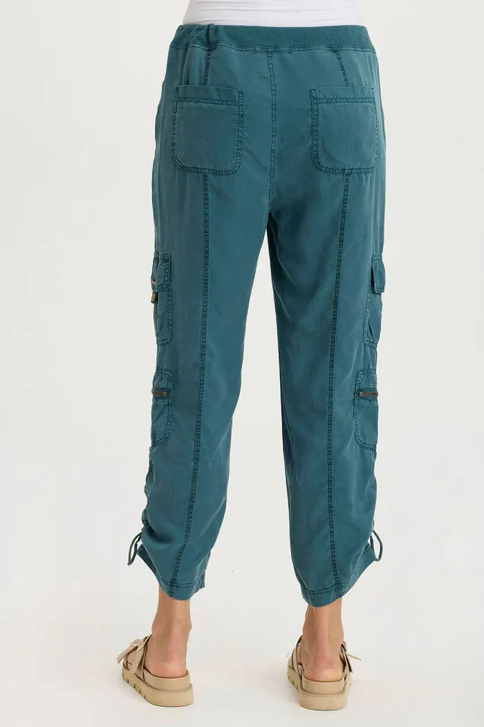 StainRepellentSurface AdjustableWaistband XCVI SELMY CROPPPED CARGO - TEAL BLUE