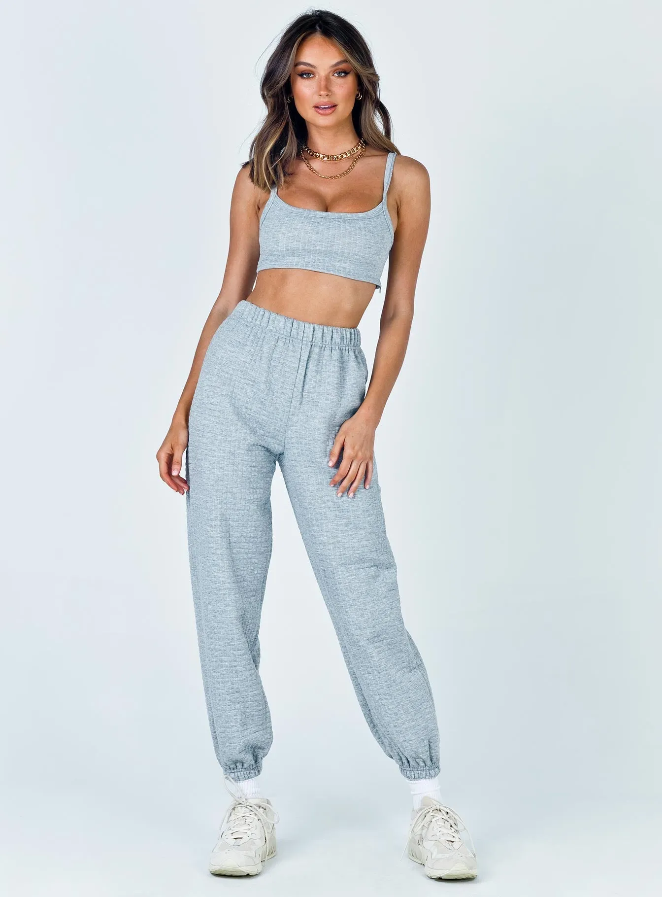 Button front Arabella Set Grey