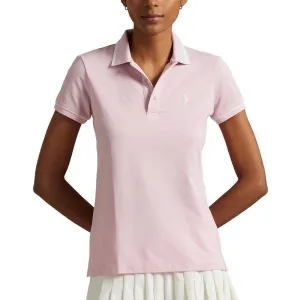 RLX Ralph Lauren Women's Tour Pique Polo Shirt - Garden Pink/White/Pale Blue VentilatedMesh Virtual Mode