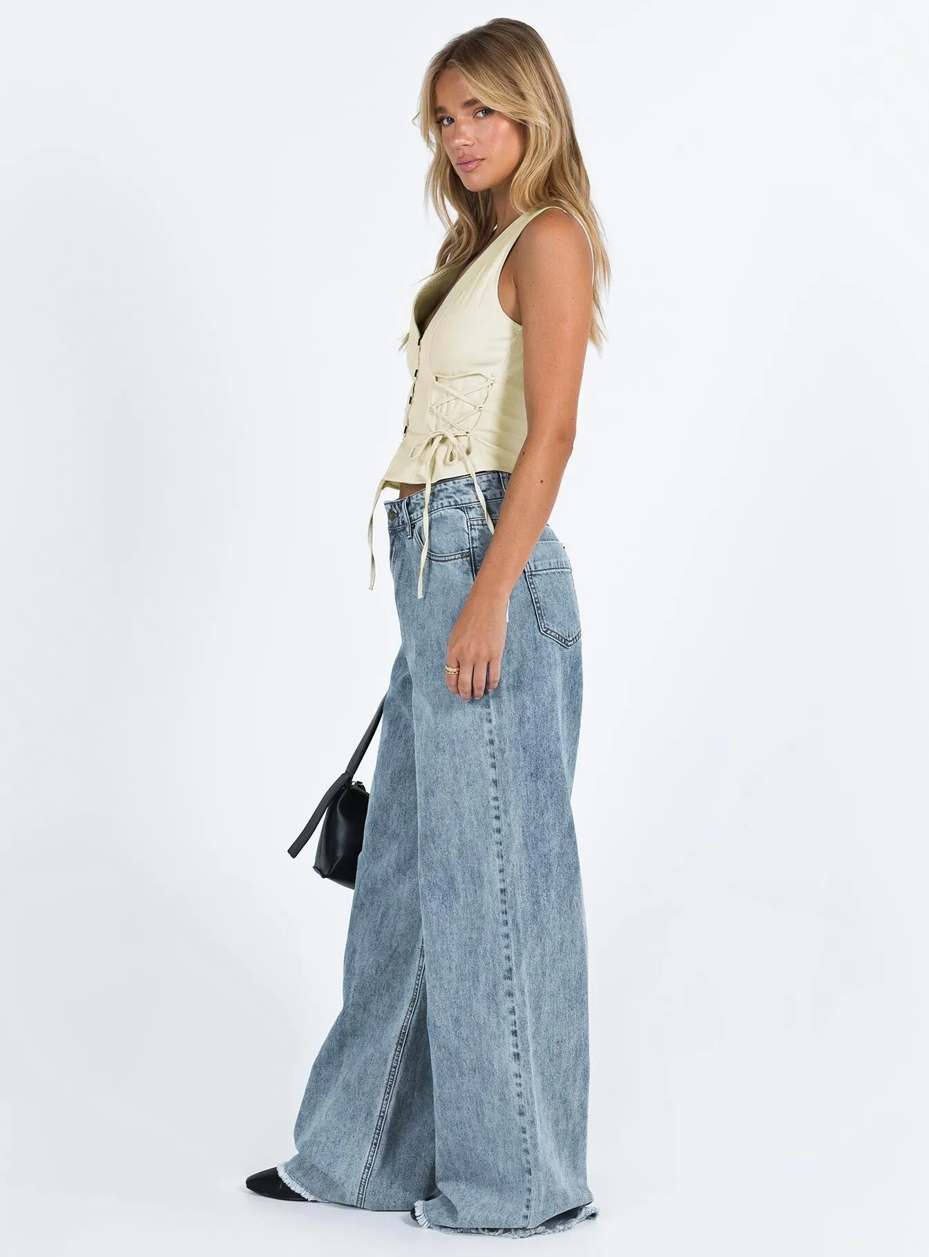 Comfort Flex Eivissa High Rise Baggy Jeans Faded Denim