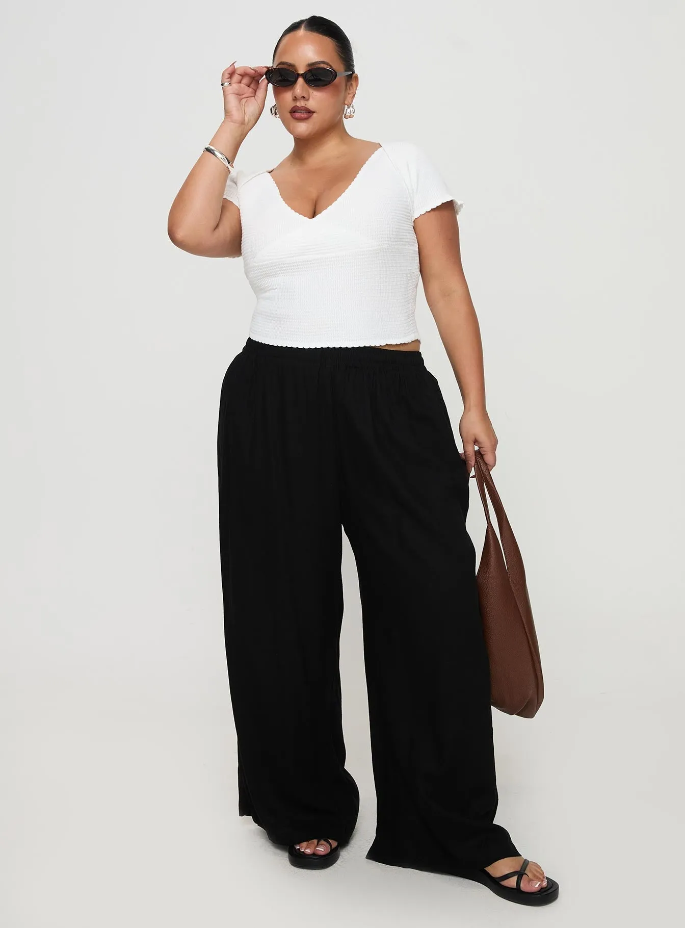 Louis Linen Blend Pants Black Curve Breathable Lining