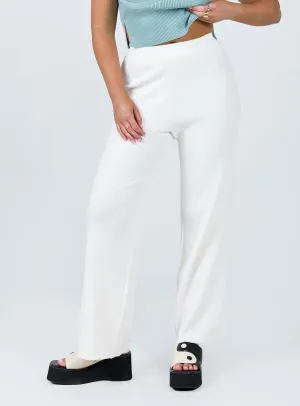 Daliah Pant Ivory Office Friendly AntiPillingFabric